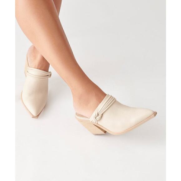 Dolce Vita Sita Mules Heel Faux Leather Off White NEW 8.5 US - Picture 3 of 11